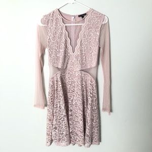 Express blush pink lace dress